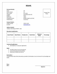 Resume Format - 1
